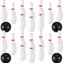 RoundFunny 2 Pack 7.1 Inch Bowling Set, Indoor Outdoor Portable Lawn Game Include 20 Bowling Pins and 4 Plastic Ball for Boys Girls Educational Birthday Gift Party School Toy
