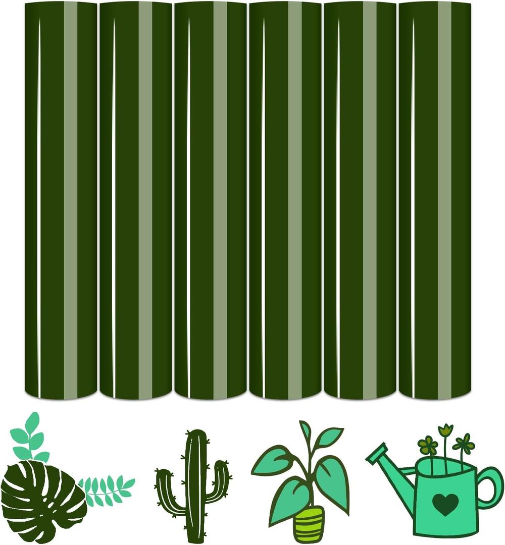 Tintnut Green HTV Heat Transfer Vinyl - 6 Sheets 12" x 10" Bronze Green Heat Transfer Vinyl HTV Iron on Vinyl for T-Shirts Compatible with Cricut/Silhouette Cameo