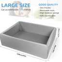 Foam Ball Pit for Children Toddlers, 47 Inch Rectangle Kids Ball Pool, Soft Ball Pit Large Size, Ideal Gift for Children Indoor and Outdoor Game (Balls NOT Included) Light Grey