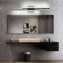 PRESDE LED Bathroom Vanity Light 32inch Bathroom Light Fixtures Over Mirror Black Modern Bath Vanity Lighting Bar Dimmable