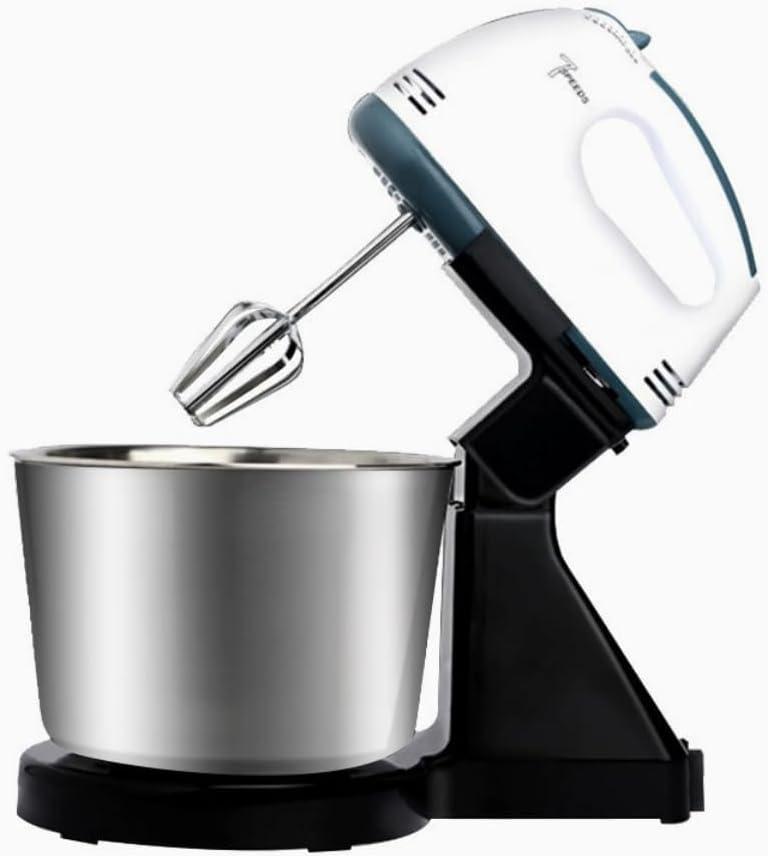 Electric Stand Mixer with Bowl, 7-Speed Hand and Stand Mixer Combo, White and Black