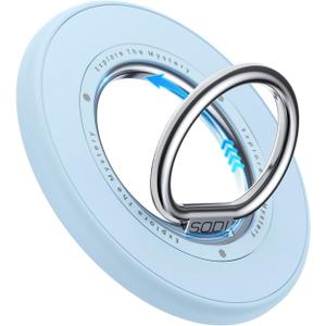 SODI Magnetic Phone Ring Holder, 360 Rotation Dual-Side Strong Magnet Phone Grip for Back of Phone Finger Holder Kickstand Compatible with iPhone 17,16,15,14,13,12 Pro Max Accessories, Blue