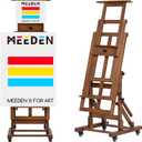 MEEDEN Extra-Large Art Painting Easel: Solid Beech Wood Artist Easel - Professional Heavy-Duty Studio Easel for Adults - Movable H Frame Floor Easel Stand for Painting Canvas up to 79" (Walnut)