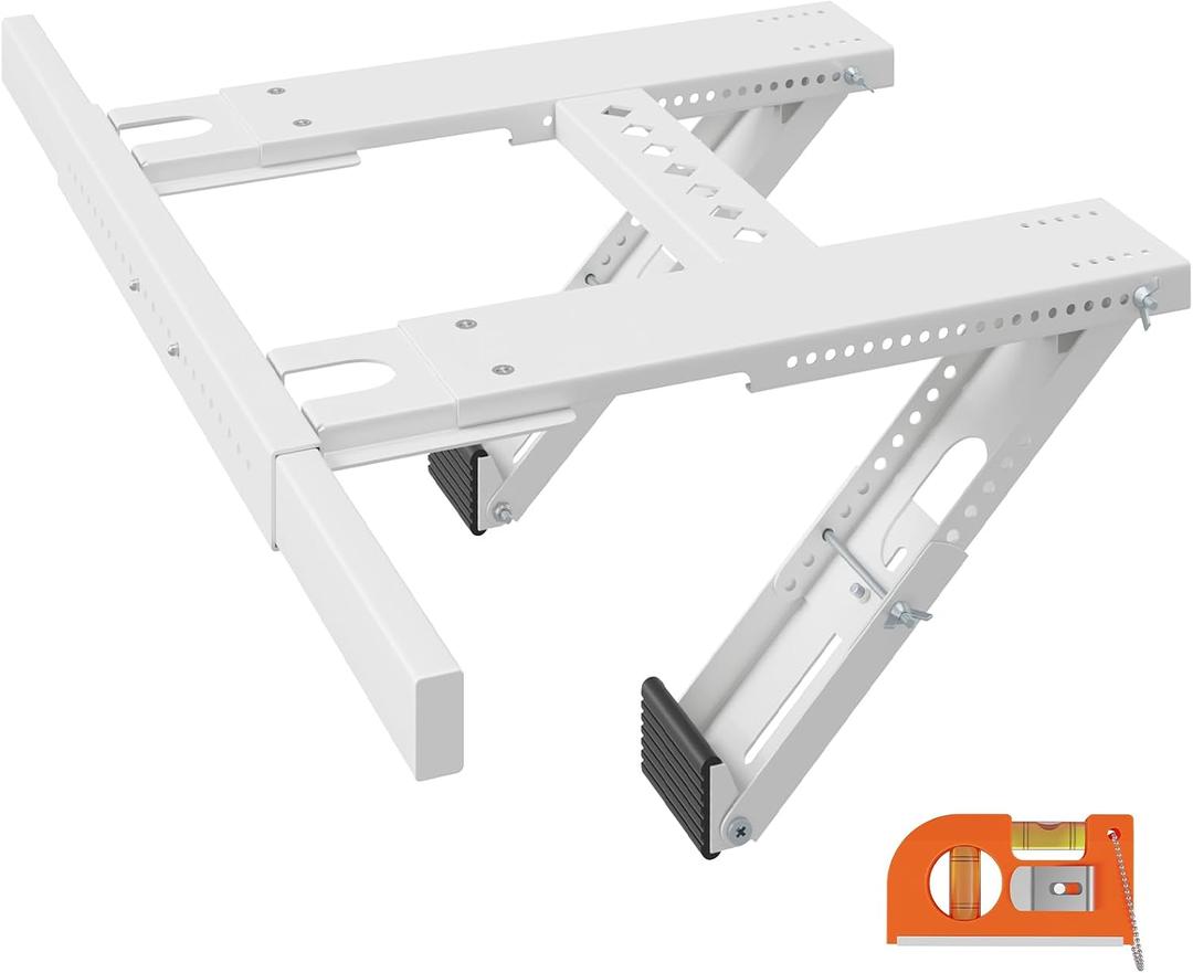 Window Air Conditioner Support Bracket No Drilling, No Tools, Window AC Bracket, Adjustable Wall Mount, Quick Install, Up to 220lbs, Fit Single & Double-Hung Windows