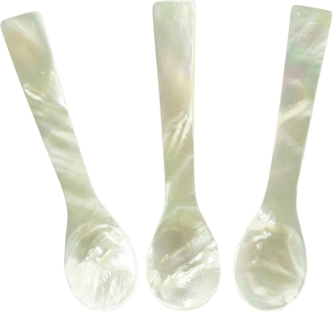 Set of 3 Hand craft Mother of pearl caviar spoon (3 QTY, 3.5 Inches)