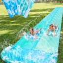 JOYIN 22.5FT Water Slide and 2 Inflatable Boards, Extra Long Heavy Duty Double Lawn Waterslide with Sprinkler for Kids Adults Backyard Summer Water Toy Outdoor Fun, Blue, Light Blue