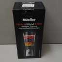 Mueller Smoothie Blender for Smoothies - Personal Blender for Shakes, Frozen Drinks, Baby Food & More, 15oz Travel Cup and Lid, Durable Stainless Steel Blades for Powerful Blending Performance (Light Grey)