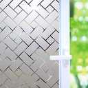 6 x No Glue Privacy Window Film, Frosted Window Tint Stained Glass Static Cling Window Decal/Privacy Protection/Heat Control/Anti UV for Home/Office, 23.5x78.5 inch