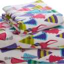 Morgan Home Highline Bedding Co. Flannel Sheet Set King Size- 100% Turkish Cotton, Double-Brushed, Ultra-Soft, Plush, Cozy 4-Piece Set (Unicorn Forest)