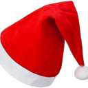 24 pack Non-Woven Red Cloth Santa Hat Christmas Caps for for Adults and Children