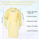 Xuhal 150 Pack Disposable Isolation Gowns PPE Gowns Disposable Bulk Fully Closed Double Tie Back Elastic Cuffs for Home Isolation, Labs, Dental, Beauty Agencies, Tattoo Practices, Unisex (Yellow)