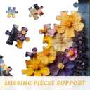 Vintage Wildflower Puzzles for Adults 1000 Pieces, PICKFORU Colorful Flower Bouquet Jigsaw Puzzles Dried Flowers, Unique Impossible Nature Floral Theme for Plant Lover