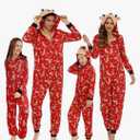 Adisputent Christmas Pajamas for Family Matching Cute Long Sleeve Couples Soft Sleepwear Funny Christmas Pjs Sets Red Reindeer + Reindeer Mom, M