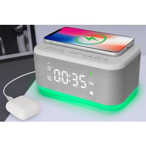 Bluetooth Alarm Clock Radio Bedroom Digital Dual Alarm Clock Bedroom Night Light Speaker App/Button Control FM Charge Snooze Adjustable Volume Dim 12/24H