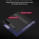 Miimall for Samsung Galaxy Z Trifold Case, Built-in Screen Protector, Military Hinge Protection, Dual Kickstand, Slim & Lightweight, Full Body Heavy Duty Shockproof Rugged Leather Flip Cover, Black