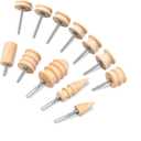 Shkira Set of 12 Leather Edge Burnishing Bits for Rotary Tools - Leather Polishing Bits - Leather Working Tools - Perfect for Sanding, Polishing, Grinding Leather Edges & Burrs