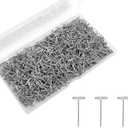 1500pcs Wig T Pins, 1in Metal Straight Head Stick T Pins for Jewelry Sewing Wig Making Fabric Blocking Knitting Quilting Crochet and Picture Hanging DIY Crafts Supplies