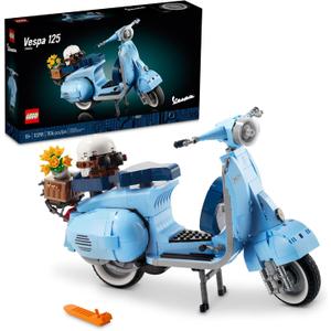 LEGO Icons Vespa 125 Model Building Kit - Vintage Italian Scooter DIY Craft Kit for Adults, Ages 18+ - Gift for Birthdays - Includes Kickstand for Easy Display - 10298