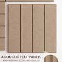 Bumusty Large Cork Board Alternative-48 x 36" Felt Bulletin Board Tiles, with 30 Pushpins, 70 Adhesive Tabs, Bold-Stripe 12-Pack, Cork Boards for Office Push Pin Board Felt Board-Taupe