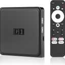 Android 14.0 TV Box 2025, G1 Smart TV Box Compatible with Netflix Google Certified, 4GB + 32GB, Ultra 4K HDR 10+, WiFi 6, Voice Remote Control