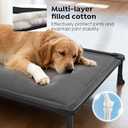 Veehoo Chew Proof Elevated Dog Bed, Indestructible Raised Dog Cot, Orthopedic Dog Platform Bed with Soft Padded Mat, Durable Waterproof Pet Cot for Indoor, Outdoor or Crate, 41-Inch, Grey