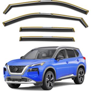 in-Channel Rain Guards Fit for Nissan Rogue 2021 2022 2023 2024 2025 Window Rain Guards Visors Vent Visors Window Deflector Vent Shades Car Accessories -4 pcs
