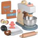 Play Kitchen Accessories Wooden Mixer Set Pretend Play Food Sets for Kids Role Play Toys for Girls and Boys (Mixer Set)