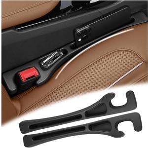 2PCS Car Seat Gap Filler Organizer,2026 Upgraded Car Seat Gap Plug with Storage Slot & Seats Belt Holes as Phone Holder,Universal No Drop Seats Guard for Cars Interior Accessories