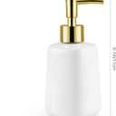 Natheeph Dish Soap Dispenser, Hand Soap Dispenser Ceramic Bottle, Refillable Liquid Great for Kitchen Dish Soap, Hand Soap, Essential Oil & Lotion (Bright White)