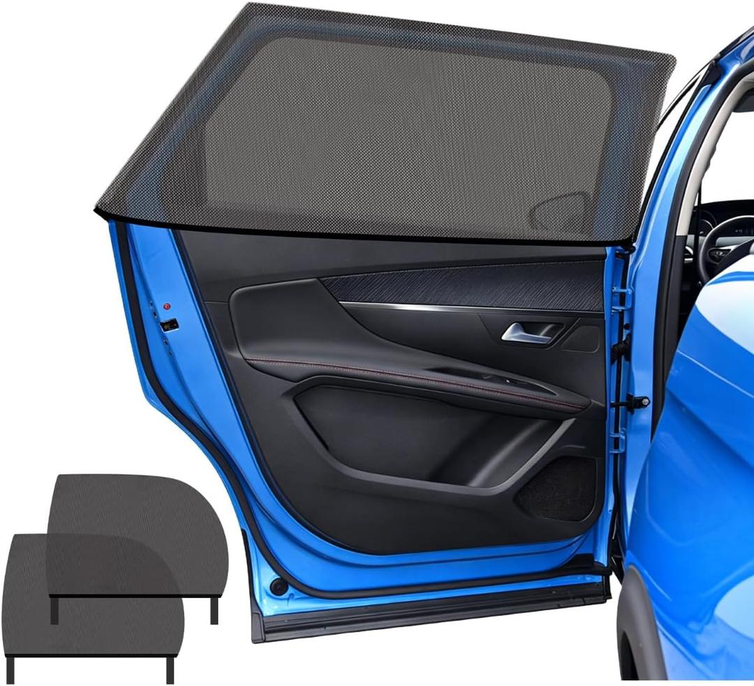 2PCS Stretchable Car Window Shades,Breathable Mesh Car Window Screen