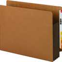 Smead End Tab Pocket, Reinforced Straight-Cut Tab, 3-1/2" Expansion, Extra Wide Letter Size, Redrope with Dark Brown Gusset, 10 per Box (73681)