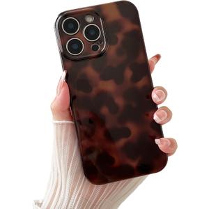 Huahuacase Compatible with for iPhone 12 Pro Case, Tortoise Shell Chic Amber Brown Print Leopard, Classic Soft TPU Protective Shockproof Case for iPhone 12 Pro 6.1 ''Color2