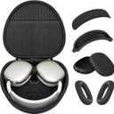 Hard Case for AirPods Max 2 Supports Sleep Mode, Travel Carrying Headphone Case with AirPods Max Silicone Earpad Case/Ear Cups/Headband Cover, AirPod Max 2/1 Protective Portable Storage Bag (Black)