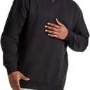 Champion Men's Powerblend Fleece Crew, Double Logo (Black)