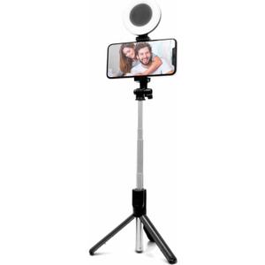Helix/Retrak Tripod Selfie Stick with LED Ring Light Black