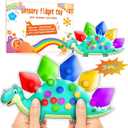 2PC Dinosaur Color Sorting Sensory Toys, Montessori Toy for Toddler Fine Motor Skill Game Learning Activities Quiet Calm Down Fidgets for Classroom Valentine Gift Easter Stuffer for 3 4 5 Year Old Boy