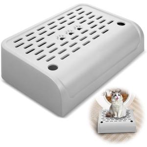 Litter Box Steps for Cats, Easy Clean Cat Litter Box Ramp for Older Cats & Kitten, Anti-Tracking Cat Step Pedal Stool with Filter Function 11.8x8.7x3.9in(Gray)