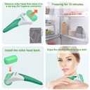 Charmonic 6 in 1 Ice Roller & Jade Roller and Gua Sha Set, Facial Massage Kits, Facial Roller Kit with Gua Sha Tool and Silicone Brush, Anti-Aging Jade Stone Massager for Face, Eyes, Neck Massage (6 Pcs-green)