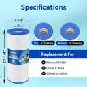 C150S Pool Filter Cartridge, Compatible with Hayward CX150XRE, Hayward SwimClear C150S, Replaces Pleatco PA150S, Ultral-D4, 150 sq.ft, Heavy Duty 5 oz+ Trilobal Fabric