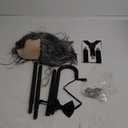 WILLBOND 8 Pieces Old Man Costume Grandpa Costume, Wig Walking Cane Glasses Faux Eyebrows Artificial Mustache Suspenders Bow Tie(Dark Gray)