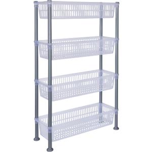 Kitchen Details Basket Shelf | 4 Tier | Slim | Great for Kitchen | Bathroom | Pantry | Bedroom | Closet | Home Organization | Clear