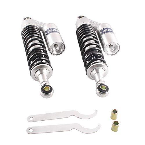 RFY  320mm Pair Motorcycle Rear Air Shock Absorbers for Honda Kawasaki Yamaha Suzuki Universal Silver & Black