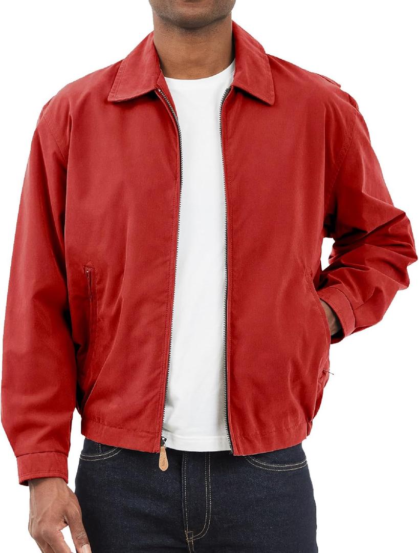 London Fog Men's Auburn Zip-Front Golf Jacket (Regular & Big-Tall Sizes) (X-Large, Chili)