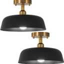 Modern Semi Flush Mount Ceiling Light, 2-Packs Matte Black and Gold Hallway Ceiling Light Fixtures,Mid Century Ceiling Lamp for Kitchen Hallway Entryway Bedroom Laundry Room(2 Packs)