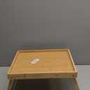 Bamboo TV Bed Tray Table with Folding Legs Serving Trays Drawing Table Portable Laptop Desk Snack Table Breakfast Trays (Natural)