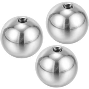 PATIKIL M6x25mm Ball Nuts Knob, 3 Pack Female Thread 304 Stainless Steel Round Blind Hole Screw Cap Cover for Lighting Machinery DIY Decoration, Silver