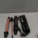 4 in 1 Curling Iron with Interchangeable Ceramic Barrels (0.35"-1.25"), Curling Wand Set with Flat Iron Hair Straightener, Dual Voltage Hair Curler, 2 Temps Fast Heat Hair Waver Curler (Gold)