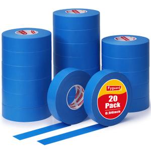 20 Rolls Blue Painters Tape 1 Inch Wide 0.94In x 1100 Total Yards Bulk Blue Masking Tape, Heat Resistant Washi Tape for Wall Painting DIY Projects, Sharp Lines