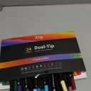 Artugn 24 Colors Acrylic Paint Pens, Dual Tip Pens With Fine Tip and Brush Tip for Rock Painting, Ceramic, Wood, Plastic, Calligraphy, Scrapbooking, Card Making, DIY Crafts-Easter Basket Stuffers