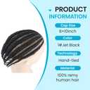 Cornrow Braids Afro Toupee Hair for Men 6'' Real Human Hair HD Lace Hair Pieces 1# Black Male Braiding Mens Wigs Realistic Systems Afro Box Braided 4mm Tight Black Man Unit 8X10''